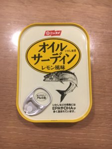ニッスイ　缶詰　オイルサーデイン　レモン風味　コスパいいですよ　美味しい